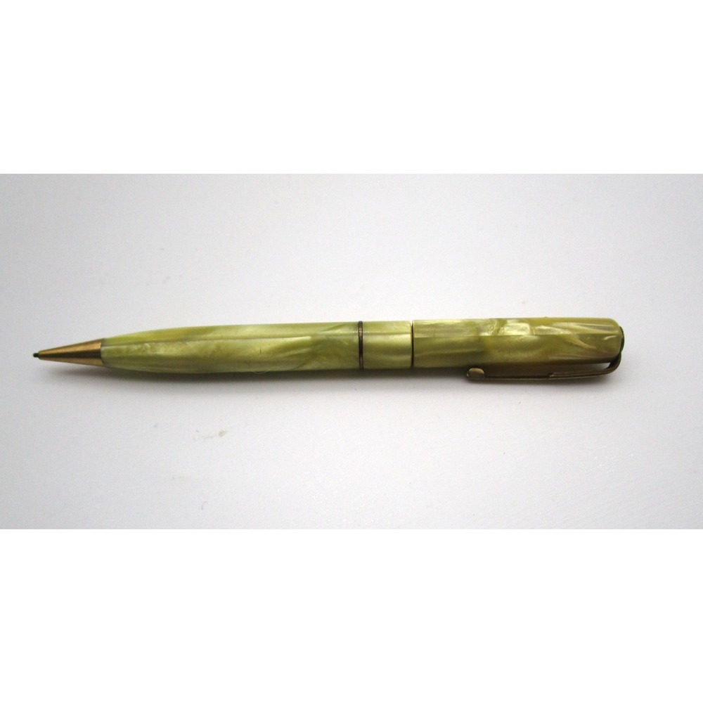 WATERMANS Mechanical Pencil 4.5" Celluloid Marbled Vintage 30's Golden Yellow